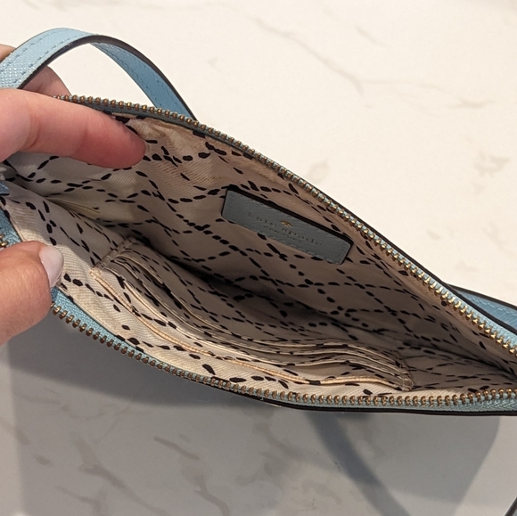 Kate Spade Lolly Newbury Lane Leather Wristlet Grace Blue - Picture 6 of 6